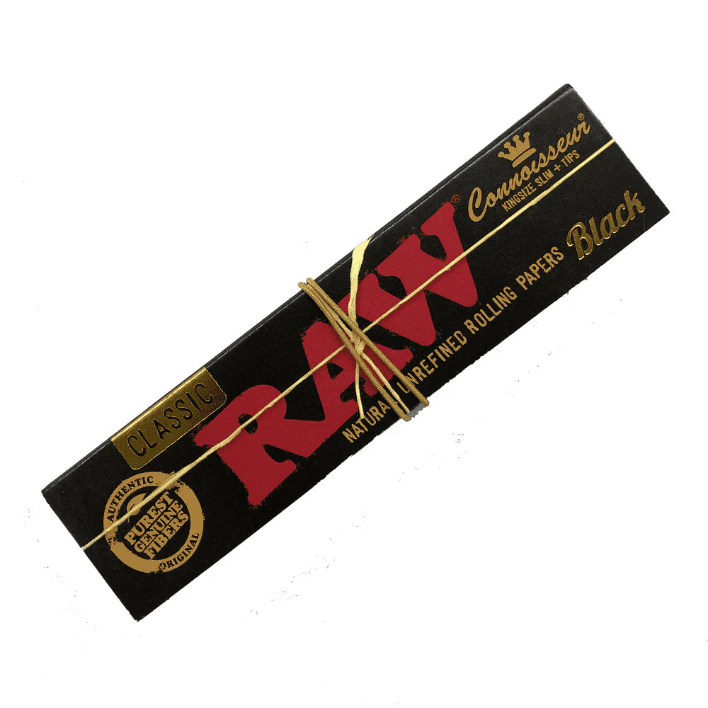 RAW Black Connoisseur - King Size Slim + Roach Tips